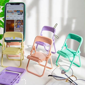 2024 New Mini Cell Phone Stand  Chair Desktop Mobile Phone Tablet Holder Folding Convenient Cute Phone Accessories