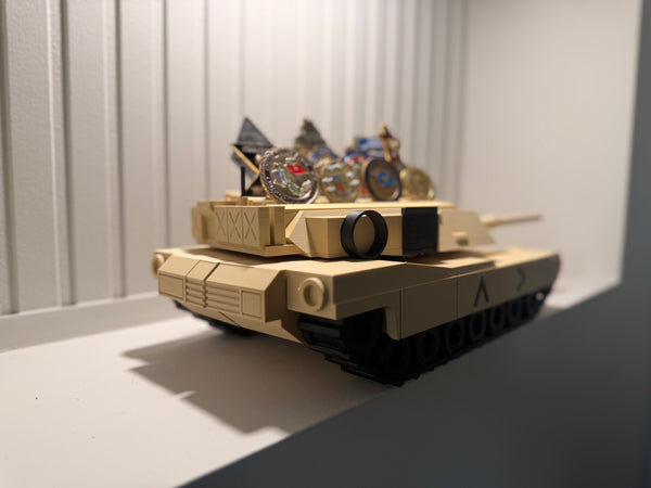 Military M1 Abrams Tank Challenge Coin Holder | Rotating Turret