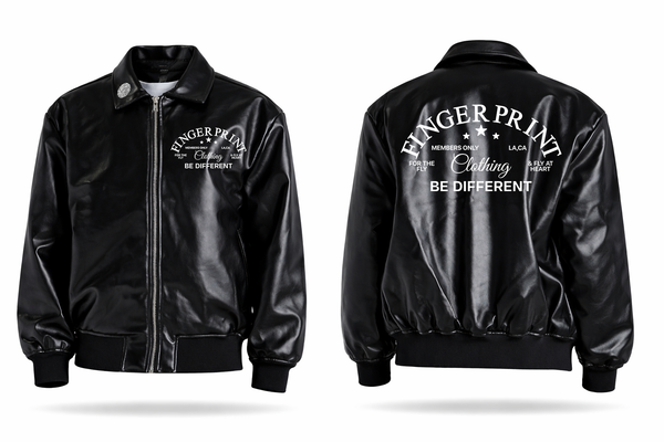 Fingerprint Signature PU Leather Jacket