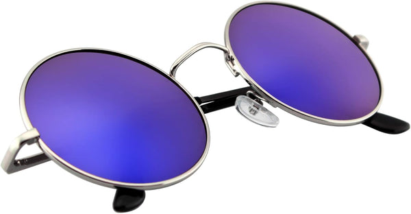 Mens Womens Retro Inspired Sunglasses round Hippie Shades Retro Colored Lenses