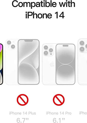 Transparent Phone Case for Apple Iphone 14 Clear Magnetic Case, [Yellow Resistant] Slim Fit Shockproof Transparent Crystal Clear Magnetic Case for Apple Iphone 14, Black