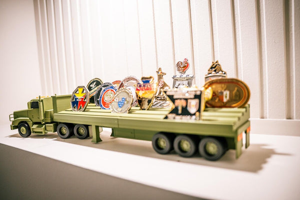 M915 Army Truck Coin Holder | Military Semi Display | Tactical Desk Decor | Veteran Gift