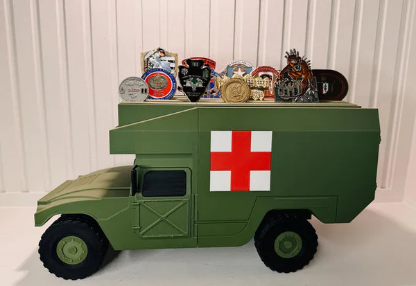 M988 MEDEVAC HMMWV Coin Holder | 3D Printed Military Ambulance Display