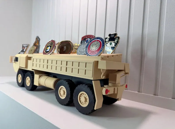 Army Wrecker Coin Holder | Military Recovery Vehicle Challenge Coin Display | 88M 91B Veteran Gift