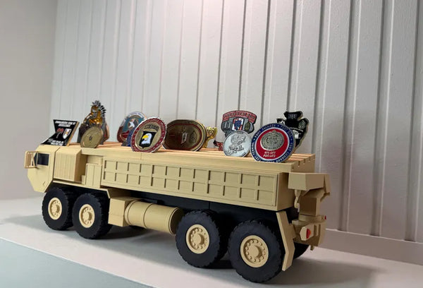 Army Wrecker Coin Holder | Military Recovery Vehicle Challenge Coin Display | 88M 91B Veteran Gift