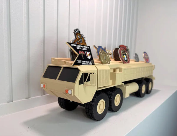 Army Wrecker Coin Holder | Military Recovery Vehicle Challenge Coin Display | 88M 91B Veteran Gift