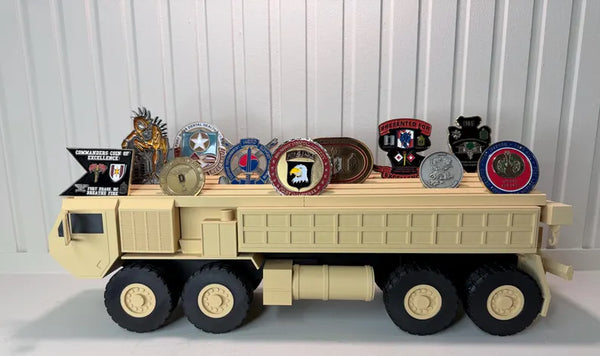 Army Wrecker Coin Holder | Military Recovery Vehicle Challenge Coin Display | 88M 91B Veteran Gift
