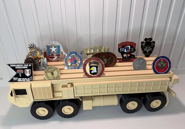 Army Wrecker Coin Holder | Military Recovery Vehicle Challenge Coin Display | 88M 91B Veteran Gift