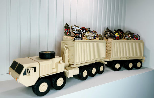 M1075 HEMTT PLS Coin Holder | Army Truck Desk Decor | Veteran Gift