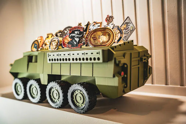 Stryker Coin Holder | Army Combat Vehicle Challenge Coin Display | Military Desk Decor | Veteran Gift