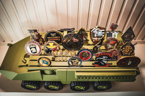 Stryker Coin Holder | Army Combat Vehicle Challenge Coin Display | Military Desk Decor | Veteran Gift