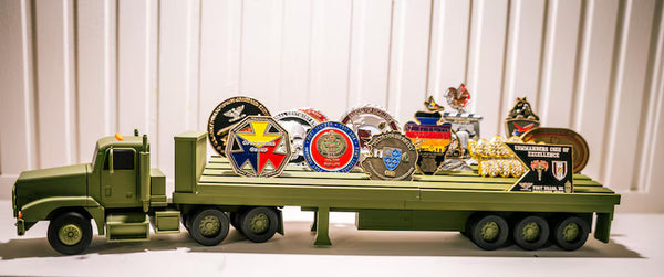 M915 Army Truck Coin Holder | Military Semi Display | Tactical Desk Decor | Veteran Gift
