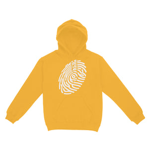 Classic Fingerprint Logo on Gold Hoodie