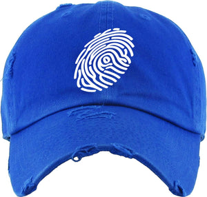Classic White Fingerprint Logo on Royal Blue Dad-Hat