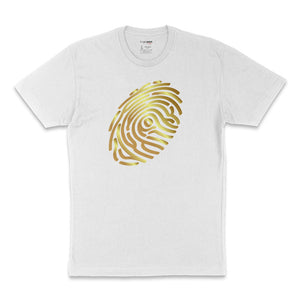 24k Gold White Classic Fingerprint T-Shirt